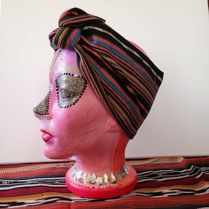 TODDLER, CHILD, Guatemalan fabric, Guatemalan headband, black Latin American head wrap, Guatemalan style, Mexican head wrap, Mayan accessory