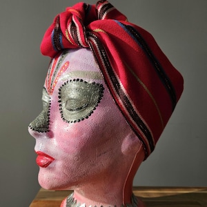 Guatemala headwrap, Latina fashion, Latina accessory, Mayan Textile, Guatemala fashion, Guipil, Chapina, Guate, 15 de Septiembre, Red turban