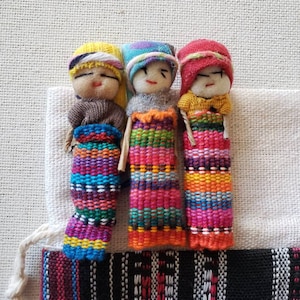 Guatemaltekische Sorgenpuppen, Quitapenas, guatemaltekische Puppen, mexikanische Puppen, lateinamerikanische Puppen, Indiginous Puppen, Stoffpuppen, handgemachte Puppen