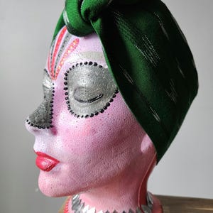 Green head wrap, Guatemalan fashion, Guatemalan fabrics, Guatemalan textiles, Latina headwrap, Latina clothing, Headwrap, tie up hear wrap