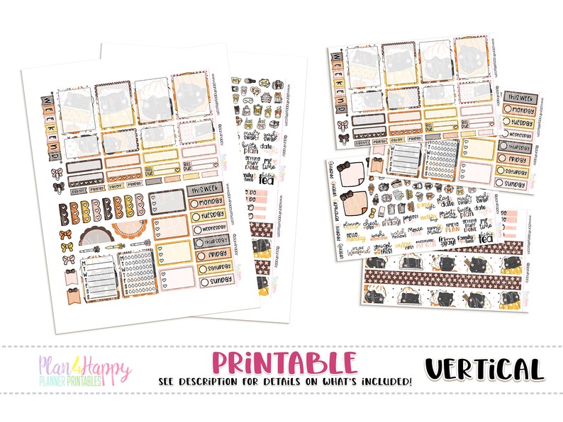 Printable Weekly Kit Vertical Planner Weekly Kit Pumpkin - Etsy