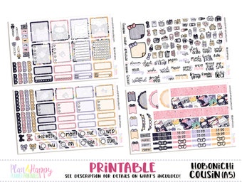 Hobonichi Cousin (A5) Weekly Kit, Cute Halloween Cats Weekly Kit, Printable Planner Stickers, Printable Weekly Kit, Hobonichi Weekly Kit