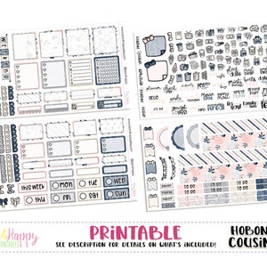 Hobonichi Cousin (A5) Kit semanal, Kit semanal Pink Rhapsody, Adesivos de planejador para impressão, Kit semanal para impressão, Kit semanal Hobonichi