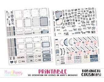 Hobonichi Cousin (A5) Weekly Kit, Pink Rhapsody Weekly Kit, Printable Planner Stickers, Printable Weekly Kit, Hobonichi Weekly Kit
