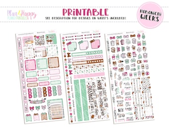 Hobonichi Weeks Weekly Kit, Coffee Valentines Hobonichi Weeks Kit, Hobonichi Weeks Stickers, Hobo Weeks, Hobonichi Stickers