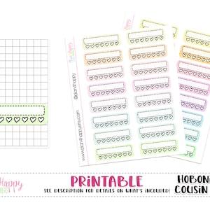 Rastreadores de Hábitos - Conjunto 01 - Pastel, para Primo Hobonichi (A5), Adesivos de Planner para Impressão, Adesivos de Planner, Caixas de Planner