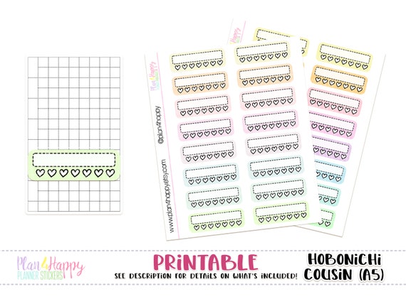 Habit Trackers - Set 01 - Pastel, for Hobonichi Cousin (A5), Printable Planner Stickers, Planner Stickers, Planner Boxes