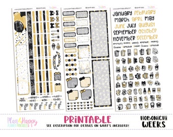 Hobonichi Weeks Monthly Kit, New Year Hobonichi Weeks Monthly, Printable Planner Stickers, Printable Monthly Kit, Hobonichi