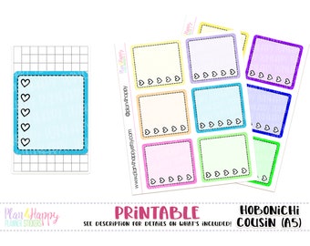 Full Box Checklists - Set 02 - Bright, for Hobonichi Cousin (A5), Printable Planner Stickers, Planner Stickers, Planner Boxes