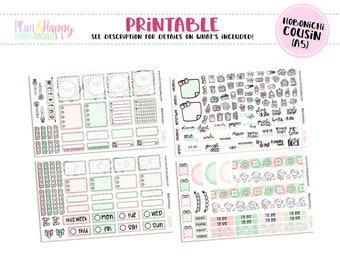 Printable Planner Stickers Weekly Kit Kawaii Food Weekly Kit Hobonichi A6 Japanese Version Hobonichi Original Daily Kit A6