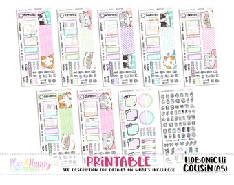 Printable Planner Stickers Weekly Kit Kawaii Food Weekly Kit Hobonichi A6 Japanese Version Hobonichi Original Daily Kit A6