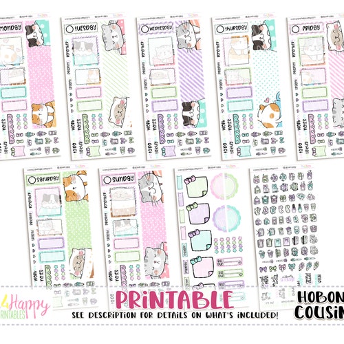 FALL Planner Stickers Printable HOBONICHI Weeks Stickers Kit - Etsy