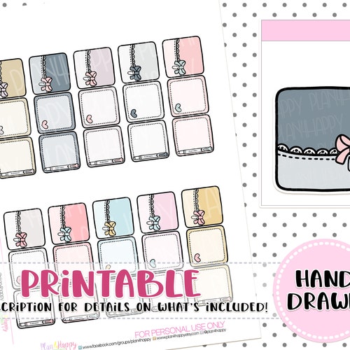 Printable FOLDABLE Boxes Fit Most Planners Micro HP Etsy
