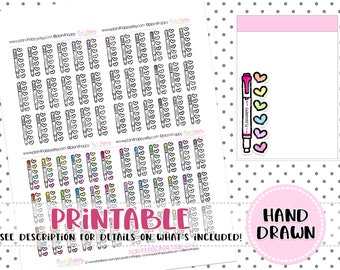 Printable, Highlighter Checklists, Printable Kawaii Stickers, Mildliner Stickers, Doodle Stickers, Hand Drawn Sticker