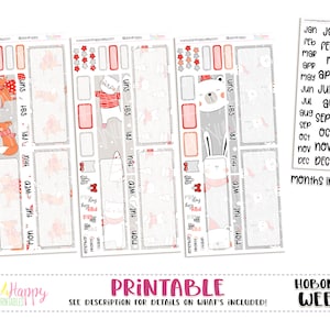 Hobonichi Weeks Mini Monthly Kits, Xmas Animals, 3 Mini Monthly Kits, Hobonichi Weeks Stickers, Hobo Weeks, Hobonichi Stickers