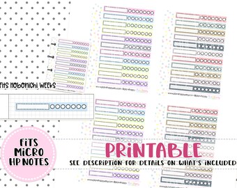 Printable Planner Stickers, Hobonichi Weeks - Habit Trackers, Fits Micro Happy Notes, Tiny Stickers, Hobonichi Weeks Stickers