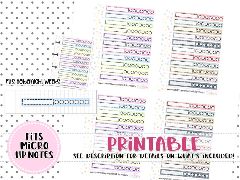 Printable Planner Stickers Hobonichi Weeks Habit Trackers - Etsy