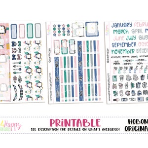 Hobonichi Original (A6) Monthly Kit, Festive Penguins Monthly Kit, Printable Planner Stickers, Monthly Kit, Hobonichi A6 Japanese Version