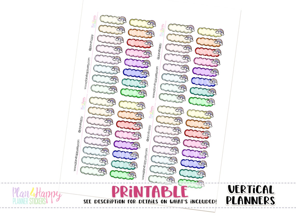 Rainbow Scallop Quarter Boxes for Standard Vertical Planners - Etsy