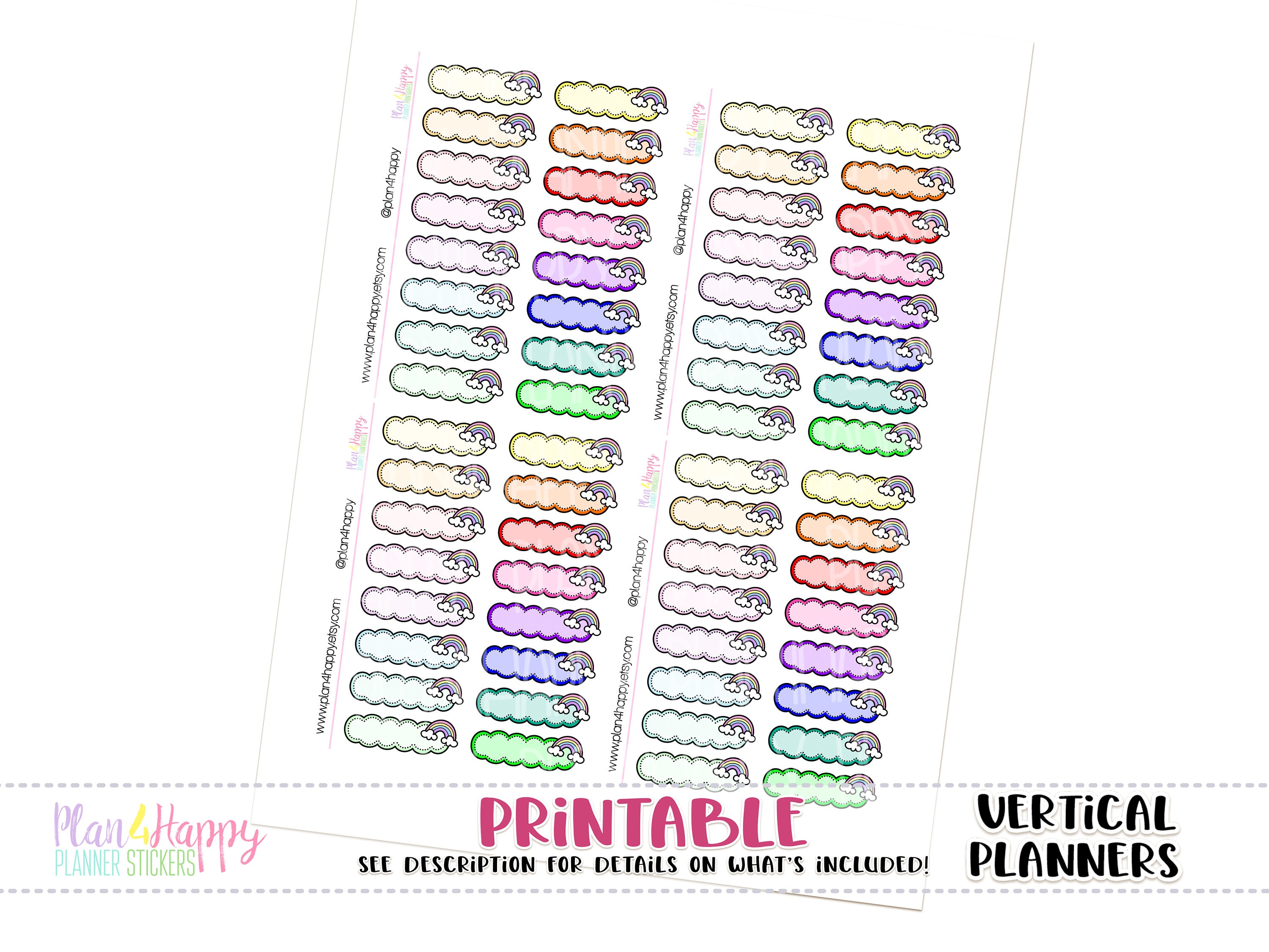 Rainbow Scallop Quarter Boxes, for Standard Vertical Planners ...