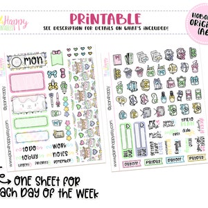 Hobonichi Original (A6) wöchentliche Kit, Kawaii Kuchen wöchentliche Kit, druckbare Sticker, tägliche Kit, Hobonichi A6 japanische Version