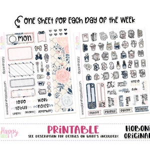 Hobonichi Original (A6) Wochen kit, Kawaii Cakes Weekly Kit, druckbare Planer Sticker, Tägliches Kit, Hobonichi A6 Japanische Version