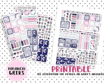 Hobonichi Weeks Weekly Kit, Kawaii Navy Rainbow Hobonichi Weeks Kit, Hobonichi Weeks Stickers, Hobo Weeks, Hobonichi Stickers