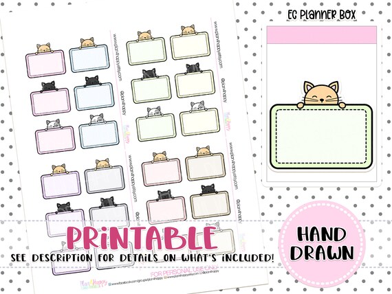 Free Printable Cute Cats Weekly Planner And Cats Planner Stickers
