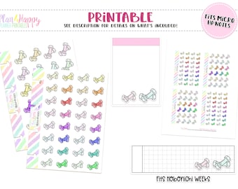 Printable Planner Stickers, Dumbbells  Stickers, Fits Micro Happy Notes, Tiny Stickers, Doodle Stickers, Hobonichi Weeks Stickers