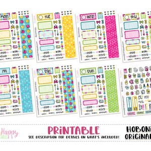 Hobonichi Original (A6) wöchentliche Kit, Kawaii Äpfel wöchentliche Kit, druckbare Sticker, tägliche Kit, Hobonichi A6 japanische Version