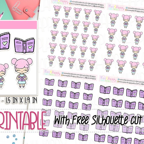 Printable Planner Stickers Rosie 3 Skin Tones Emotions | Etsy