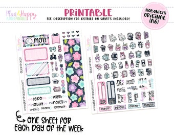 Printable Planner Stickers Weekly Kit Kawaii Food Weekly Kit Hobonichi A6 Japanese Version Hobonichi Original Daily Kit A6