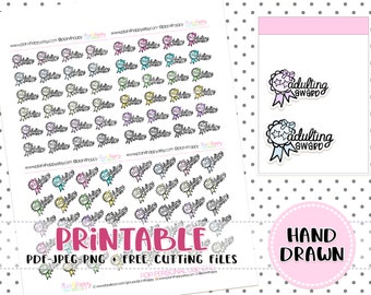 Printable Planner Stickers, "Adulting Award" Stickers, Doodle Stickers, Printable Doodle Stickers, Hand Drawn, Doodle Planner Stickers