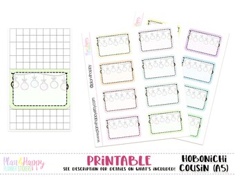 Ornaments Half Boxes, for Hobonichi Cousin (A5), Printable Planner Stickers, Planner Stickers, Planner Boxes