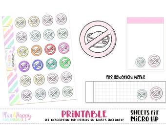 Sin azúcar, pegatinas de planificador imprimibles, hojas se ajustan Micro notas felices, pegatinas de garócula, pegatinas de iconos, iconos de planificador, iconos de garócula