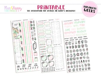 Hobonichi Weeks Monthly Kit, Kawaii Koala Hobonichi Weeks Monthly, Printable Planner Stickers, Printable Monthly Kit, Hobonichi