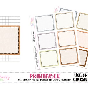 Caixas Completas - Conjunto 03 - Neutro, para Primo Hobonichi (A5), Adesivos Planner Imprimíveis, Adesivos Planner, Caixas Planner