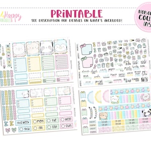 Kit semanal Hobonichi Cousin (A5), Kit semanal Kawaii Donuts, Pegatinas de planificador imprimibles, Kit semanal imprimible, Kit semanal Hobonichi