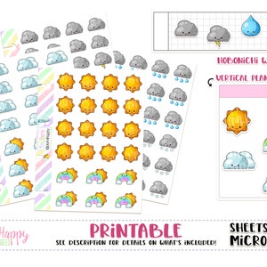 Teeny Tiny Weather Planner stickers - Thunderstorm Rain – PrettyCutePlanner