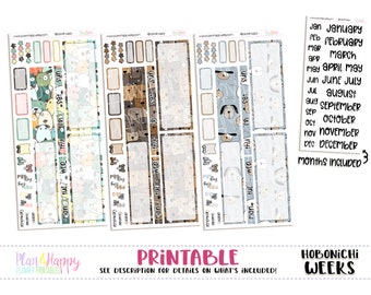 Hobonichi Weeks Mini Monthly Kits, All The Dogs, 3 Mini Monthly Kits, Hobonichi Weeks Stickers, Hobo Weeks, Hobonichi Stickers