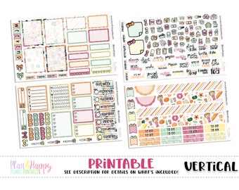 Printable Weekly Kit, Vertical Planner Weekly Kit, Pumpkin Spice Weekly Kit, Printable Planner Stickers, Printable Stickers