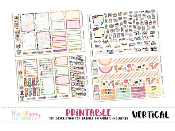 Printable Weekly Kit Vertical Planner Weekly Kit Pumpkin | Etsy