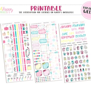 Hobonichi Weeks Monthly Kit, Make A Wish Hobonichi Weeks Monthly, Printable Planner Stickers, Printable Monthly Kit, Hobonichi