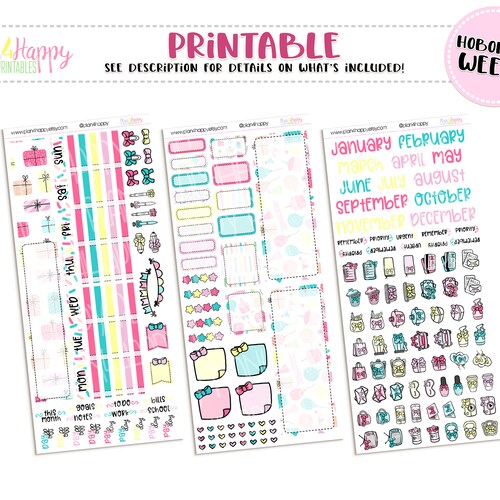 Printable CHRISTMAS Planner Stickers Kit Hobonichi Weeks - Etsy