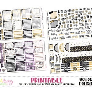 Hobonichi Cousin (A5) Kit Semanal, Kit Semanal de Ano Novo, Adesivos de Planejador para Impressão, Kit Semanal para Impressão, Kit Semanal Hobonichi