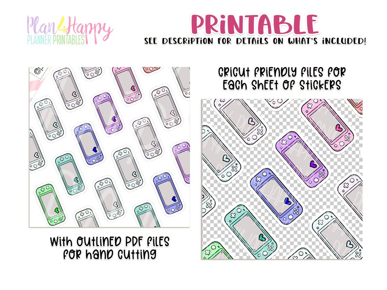 Portable Video Game Printable Planner Stickers Fits Micro - Etsy