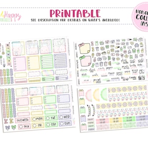 Hobonichi Cousin (A5) Weekly Kit, Kawaii Pink Lemonade Weekly Kit, Printable Planner Stickers, Printable Weekly Kit, Hobonichi Weekly Kit