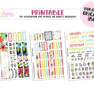 ほぼ日オリジナル（A6）月間キット、サマーブルームズ月間キット、印刷可能なプランナーステッカー、月間キット、ほぼ日A6日本語版