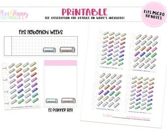 Printable Planner Stickers, Cameo Stickers, Fits Micro Happy Notes, Tiny Stickers, Doodle Stickers, Hobonichi Weeks Stickers