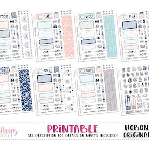 Hobonichi Original (A6) Kit Semanal, Kit Semanal Pastel Rainbows, Adesivos de Planejador para Impressão, Kit Diário, Hobonichi A6 Versão Japonesa